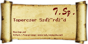 Toperczer Szórád névjegykártya